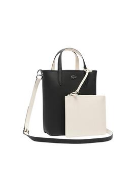 Bolsa Lacoste Anna Vertical Preto e Branco para mulher