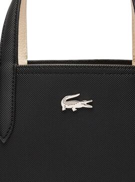 Bolsa Lacoste Anna Vertical Preto e Branco para mulher