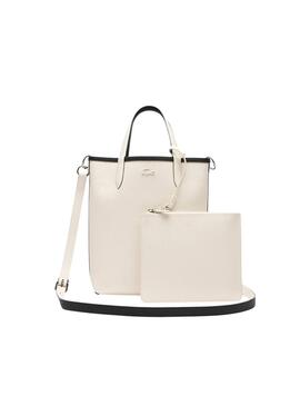 Bolsa Lacoste Anna Vertical Preto e Branco para mulher