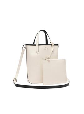 Bolsa Lacoste Anna Vertical Preto e Branco para mulher