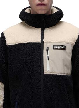 Fleece Napapijri Yupik Preto e Branco para homem