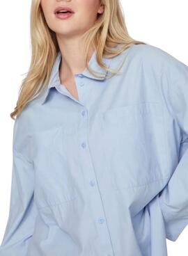 Camisa Vila Vifine Azul Oversized para mulher