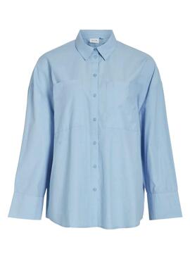 Camisa Vila Vifine Azul Oversized para mulher