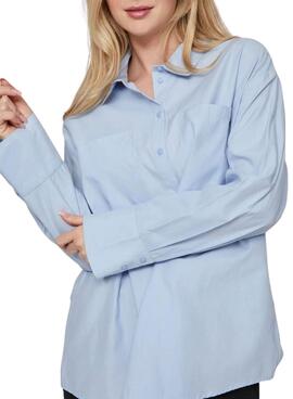 Camisa Vila Vifine Azul Oversized para mulher