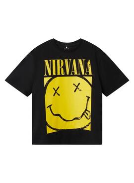 Camiseta Name It Nirvana preta.