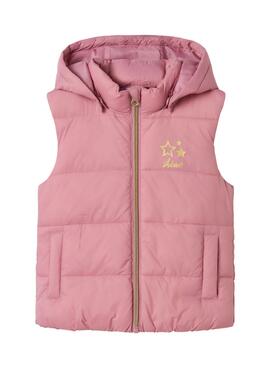 Colete Name It Monay Acolchoado Rosa para menina