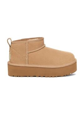 Botas UGG Ultra Mini Platform Bege para menino e menina