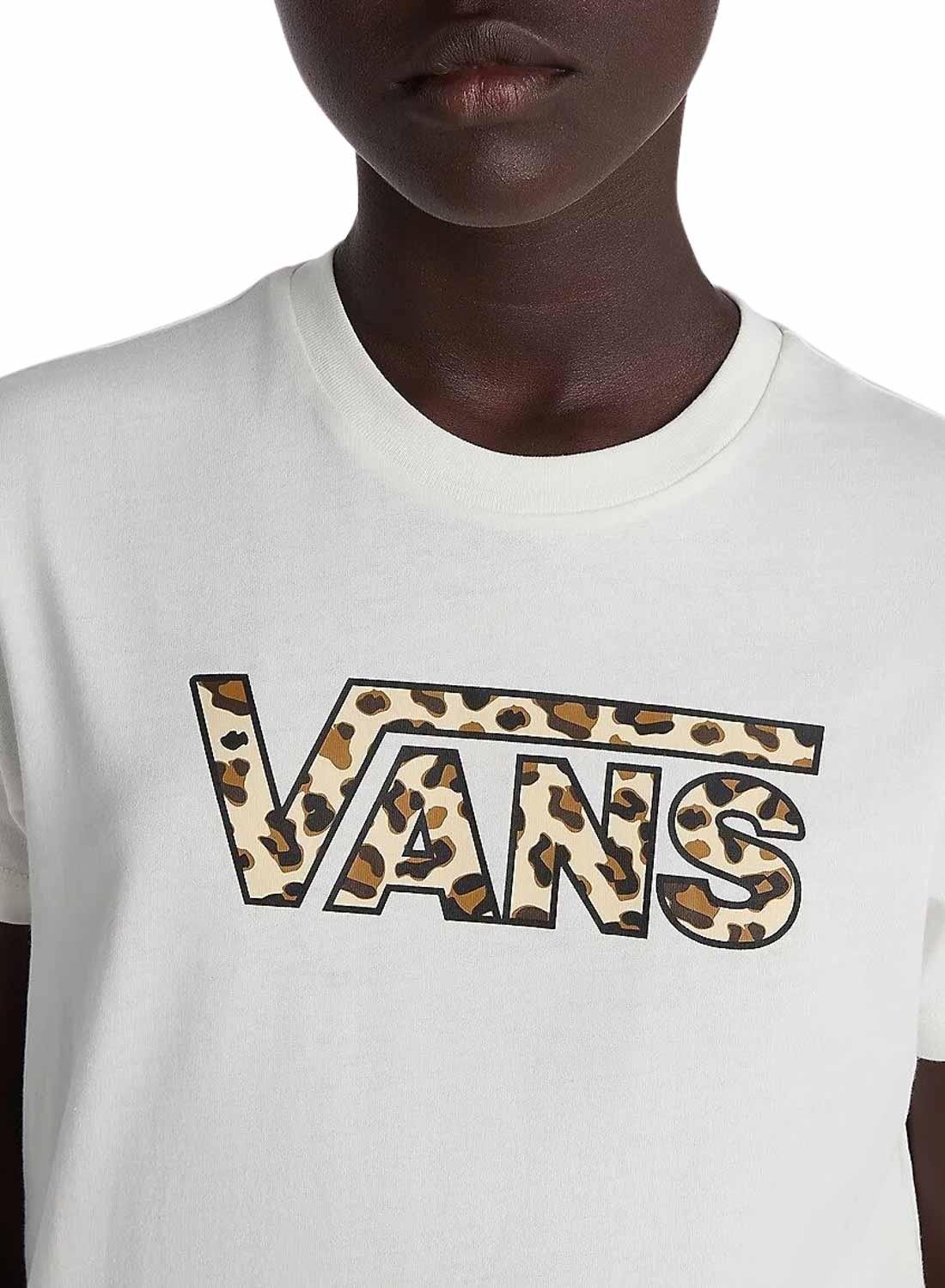 Camiseta Vans Felidae Manga Curta Branca para menina