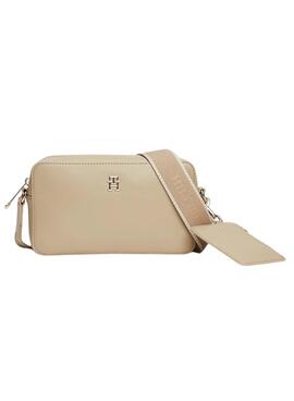 Bolsa Tommy Hilfiger Monotype TH camera bege para mulher