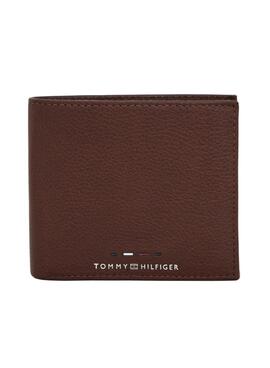 Carteira Tommy Hilfiger Premium de couro marrom para homem