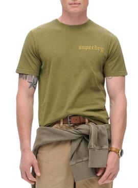 Camiseta Superdry Tattoo Graphic verde para homem