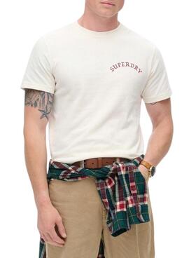 Camiseta Superdry Tattoo Graphic beige para homem