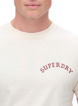 Camiseta Superdry Tattoo Graphic beige para homem