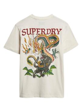 Camiseta Superdry Tattoo Graphic beige para homem