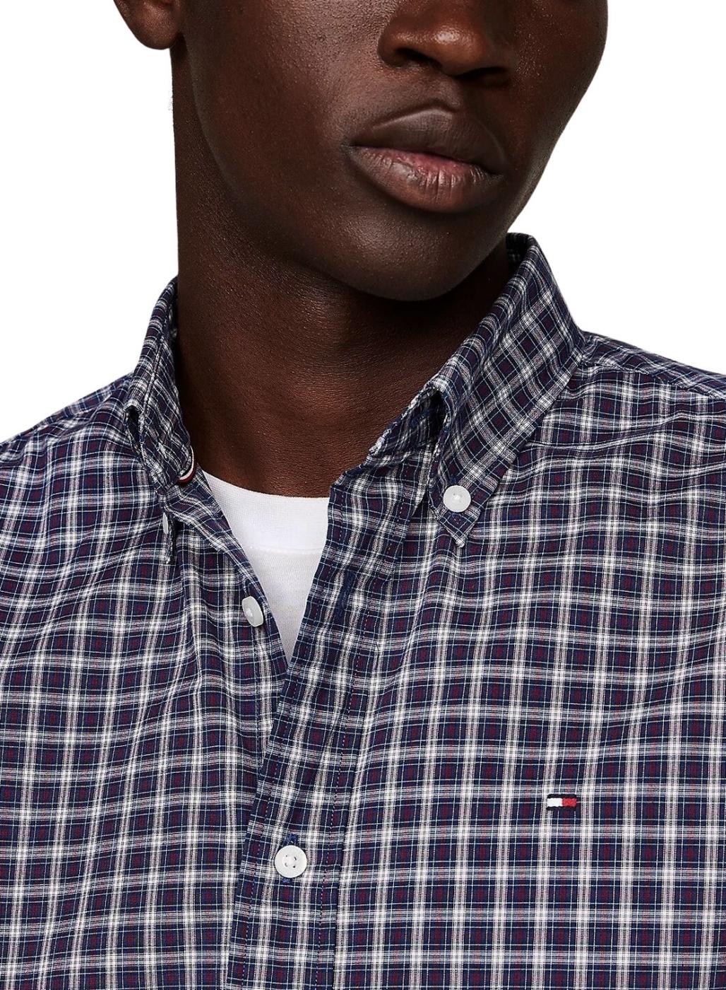 Camisa Tommy Hilfiger Mini Tartan Azul e Vermelho para homem