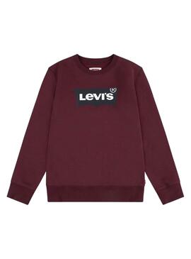 Sweatshirt Levis Batwing redondo granate criança