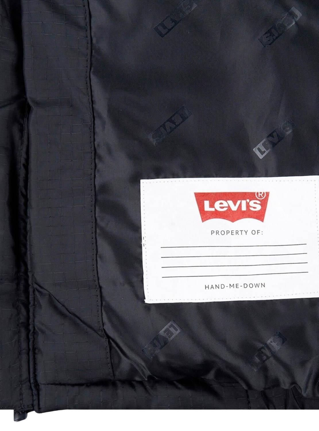 Colete Levis Acolchoado Essential Preto para Menino