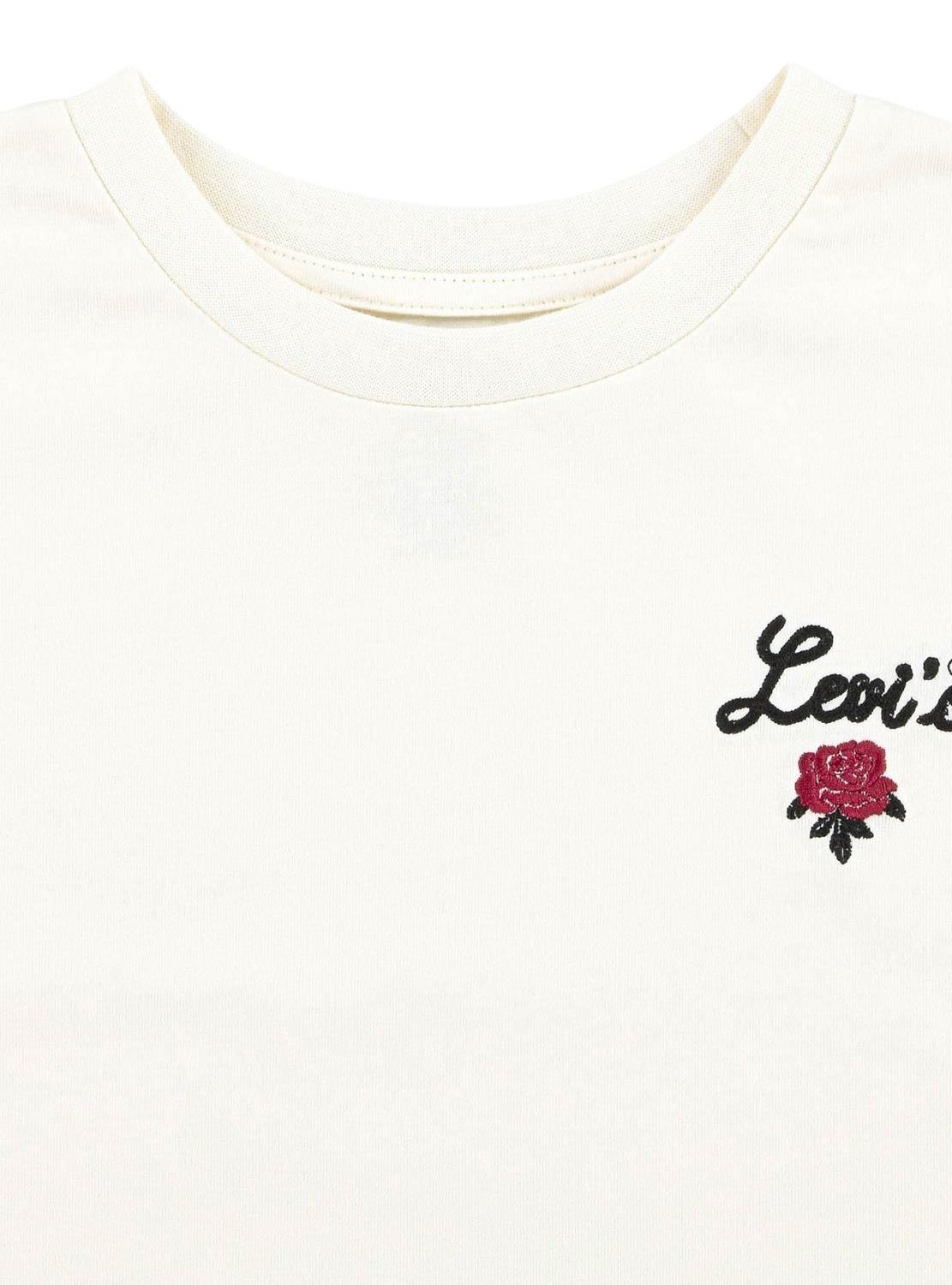 Camiseta Levis Rose branco oversized para menina