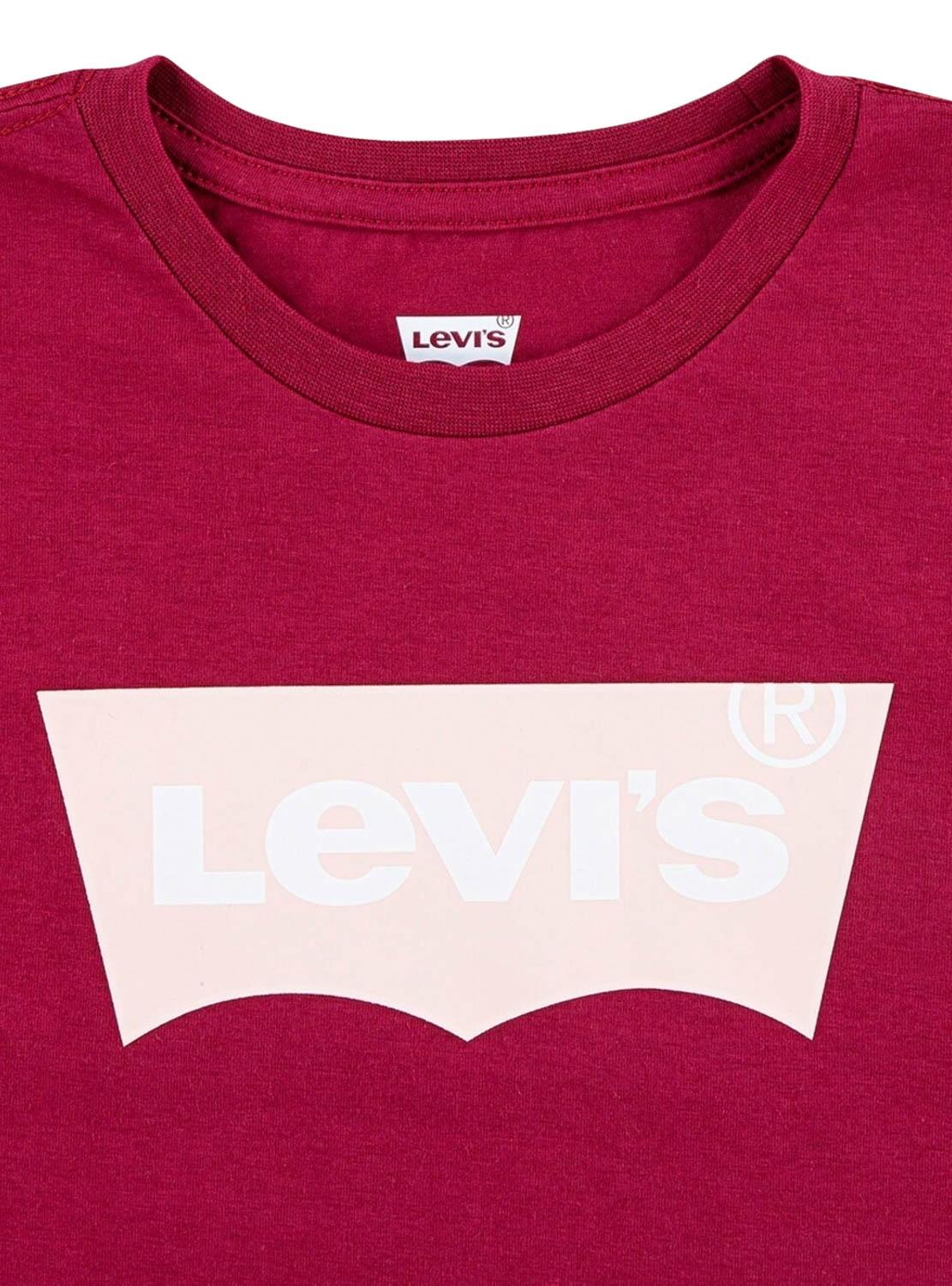 Camiseta Levi's Batwing grená para menina.