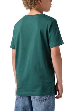 Camiseta Levis Monograma verde para crianças