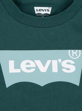 Camiseta Levis Batwing verde para criança