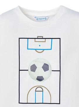 Camiseta Mayoral Bola lenticular Branca para menino