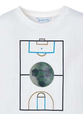 Camiseta Mayoral Bola lenticular Branca para menino