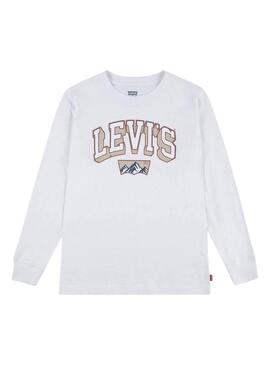 Camiseta Levis Academic Adventurer branca para criança