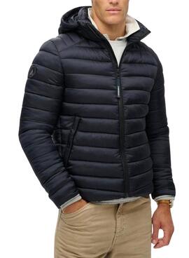 Jaqueta Superdry Fuji Sport Acolchoada com Capuz Azul Marinho para homem