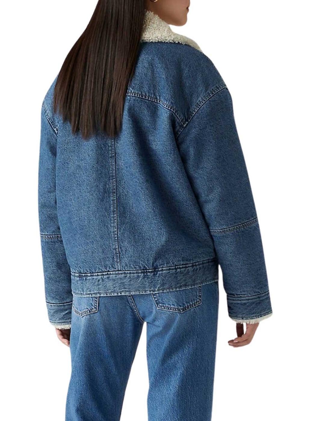 Jaqueta Denim Sherpa Flight Levis com Pêlo para mulher