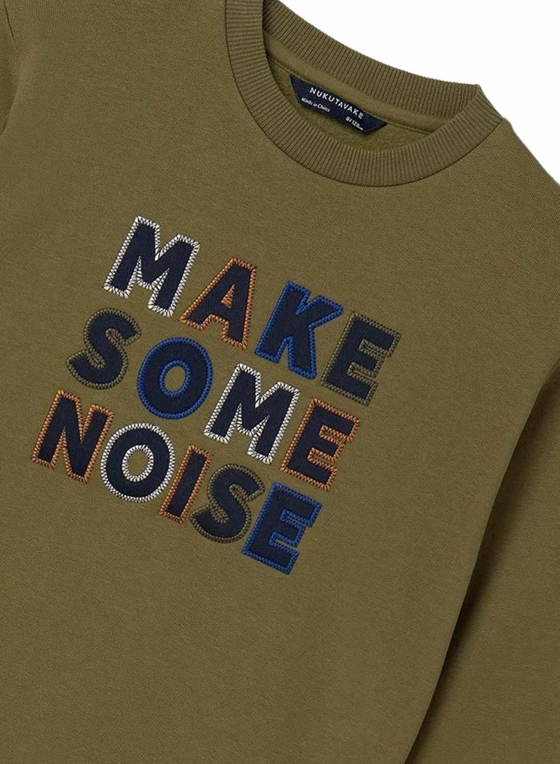 Moletom Mayoral Make Some Noise Khaki para meninos