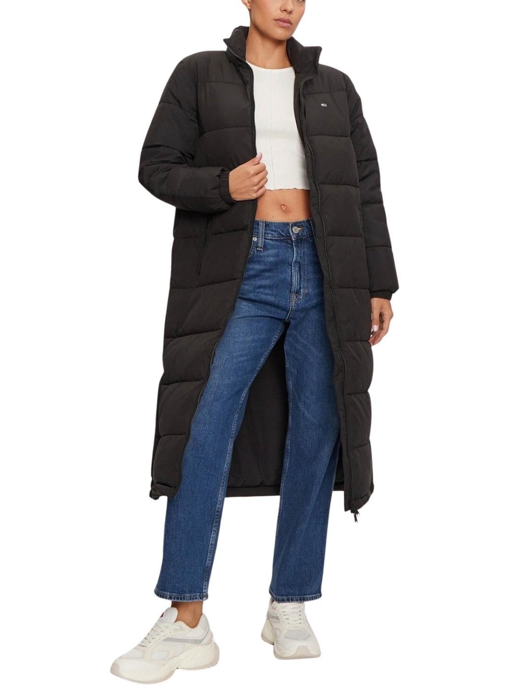 Casaco Tommy Jeans Maxi Puffer preto para mulher