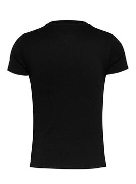 Camiseta Tommy Jeans Slim Linear preta para mulher