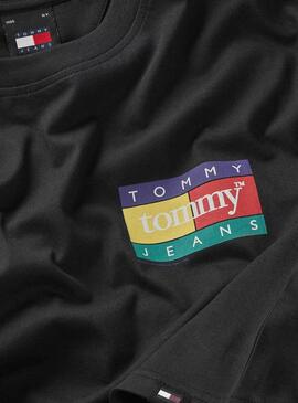 Camiseta Tommy Jeans Pop cor preta para homem