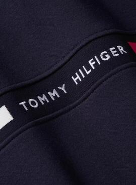 Moletom Tommy Hilfiger Chest Insert azul marinho para homem