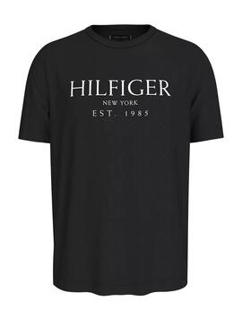 Camiseta Tommy Hilfiger Big Logo preta para homem.