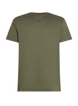 Camiseta Tommy Hilfiger Chest Insert verde para homem.