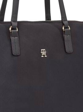 Bolsa Tommy Hilfiger Poppy Tote preta para mulher