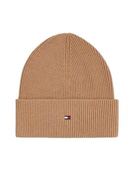 Gorro Tommy Hilfiger Flag camel para mulher.