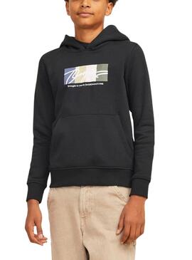 Sweatshirt Colorblock Jack and Jones Preto para menino