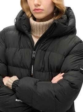 Casaco Acolchoado Superdry Preto para mulher