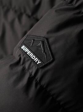 Casaco Acolchoado Superdry Preto para mulher