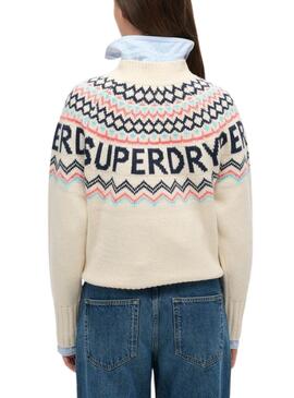 Camisola Superdry Fairisle Bege para mulher