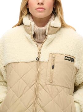 Casaco Superdry Fleece Bege para mulher