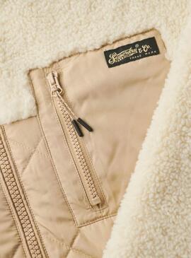 Casaco Superdry Fleece Bege para mulher