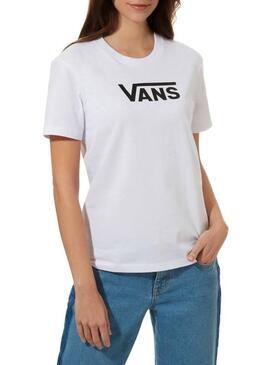 T-Shirt Vans Flying Branco Mulher