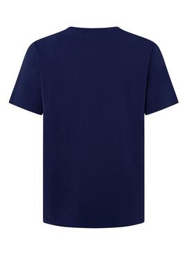 Camiseta Pepe Jeans Solid Azul para homens