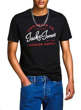 T-Shirt Jack and Jones Logo Preto Homem