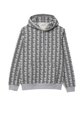 Sweatshirt Monograma Lacoste cinza para homem