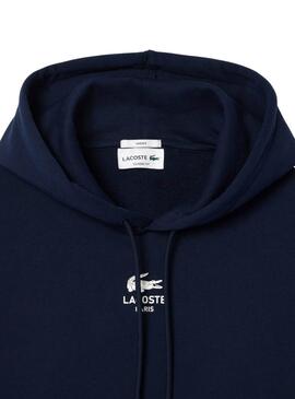 Moletom Lacoste Paris Hood Azul Marinho para mulheres e homens